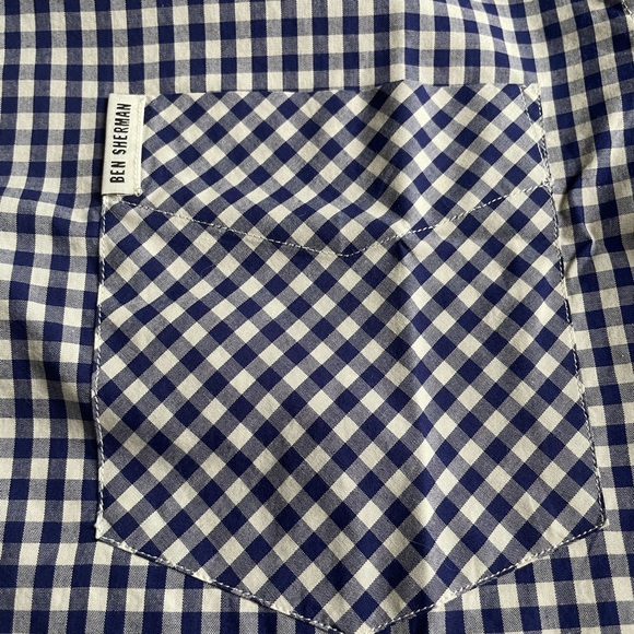 Ben Sherman Mens Small Long Sleeve Button Down Shirt Blue Depths Check - Picture 7 of 9